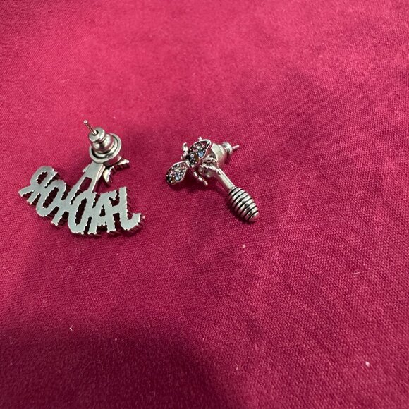 Dior Jadior bee silver tone multicolor crystal earrings - Picture 2 of 7